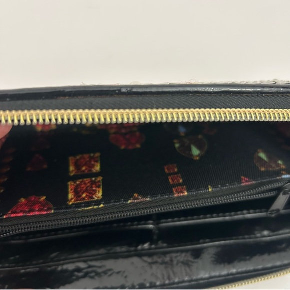 Betsey Johnson womens accordion zip around wallet rose sequins - Picture 7 of 8